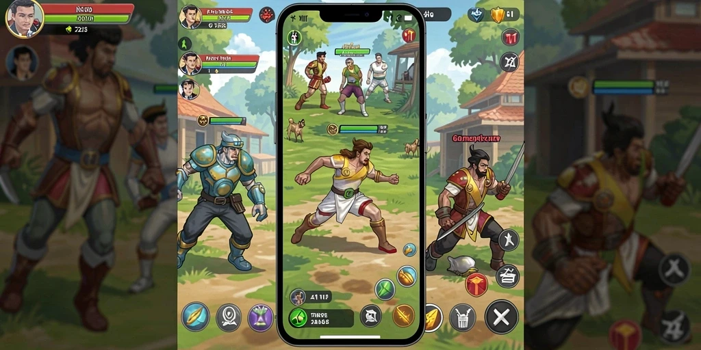 Screenshot dari antarmuka permainan yang menarik.