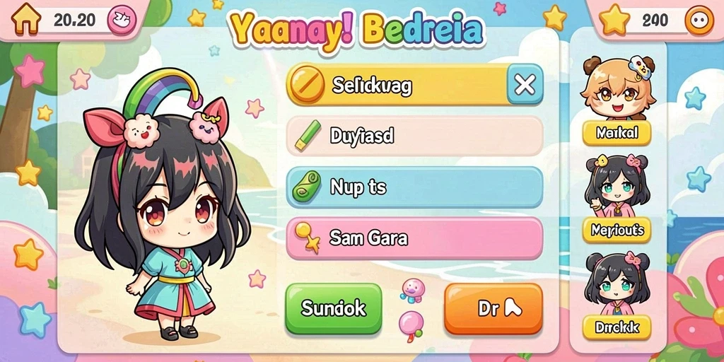 Screenshot menampilkan karakter utama dalam mode petualangan.